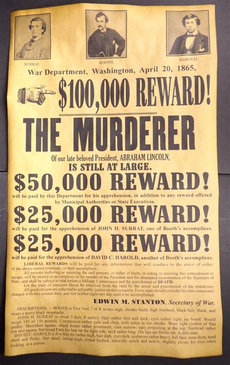 john wilkes booth wanted poster original|A rare wanted poster for John Wilkes Booth after he。